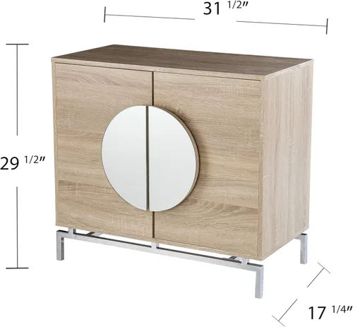 Miniatura 3 de SEI Furniture - Armario de bar Northdom con almacenamiento de vino - Diseño de transición, hierro natural y madera - Ideal para sala de estar, bar