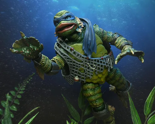 Miniatura 5 de Universal Monsters/Teenage Mutant Ninja Turtles - Figura de acción a escala de 7 pulgadas - Leonardo como la criatura