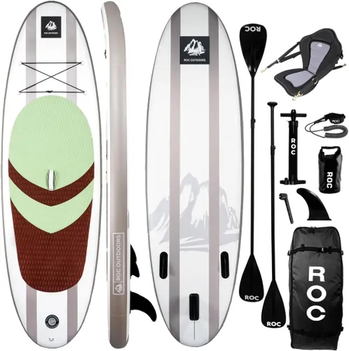 Miniatura 14 de Roc Tabla de remo inflable con accesorios de tabla de remo de SUP de alta calidad, diseño amplio y estable, cubierta antideslizante y cómoda