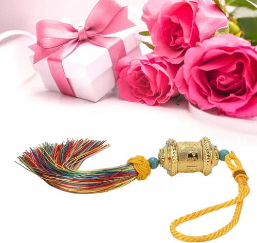 Miniatura 8 de Adornos budistas para colgar en el auto, rueda de oración budista, adorno de Feng Shui, decoración para el hogar, coche, colgar en el espejo