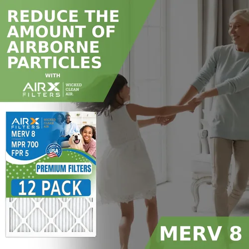 Miniatura 4 de Filtro de aire de 10 x 10 x 1 pulgadas con clasificación MERV 8, paquete de 12 filtros de horno comparables a MPR 700 y FPR 5, fabricado en Estados