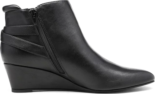 Miniatura 2 de DREAM PAIRS Botines negros de tacón de cuña para mujer