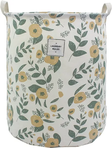 Miniatura 9 de Mziart Cesta plegable para la ropa sucia, cesta grande con estampado floral para ropa sucia para bebés, niñas, niños, juguetes, organizador de ropa