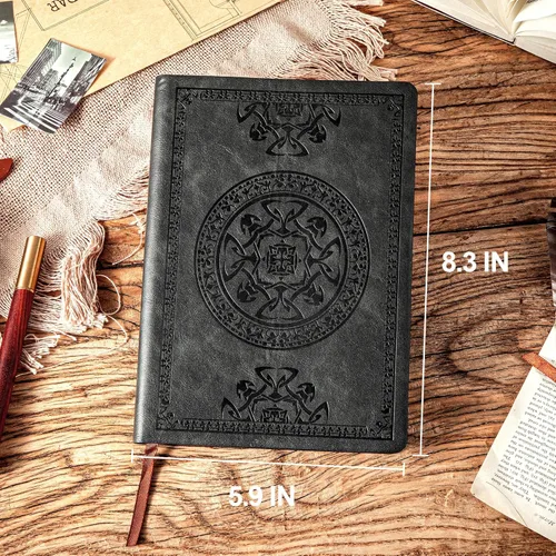 Miniatura 4 de CAGIE Diario con líneas para hombres, cuaderno de tapa blanda, diarios de cuero para escribir, 180 páginas que se abren plano, diario vintage