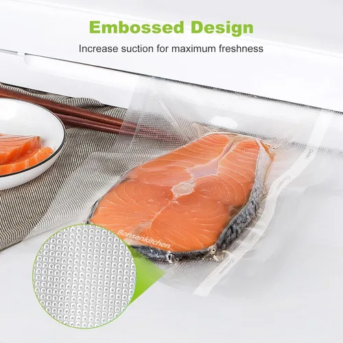 Miniatura 2 de Bonsenkitchen Bolsas Selladoras al Vacío, Rollos de 8" x 50' Paquete de 2 para Almacenamiento de Alimentos, Sin BPA, Resistente, Rollo de Alimentos