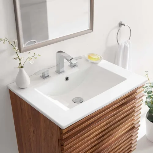 Miniatura 4 de Modway EEI-3766-WHI Cayman - Lavabo de baño de 24 pulgadas, color blanco