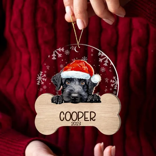 Miniatura 186 de Nazenti American Pit Bull Terrier Adorno de Navidad, adorno de perro fotográfico, adorno de perro personalizado, adornos de fotos de madera