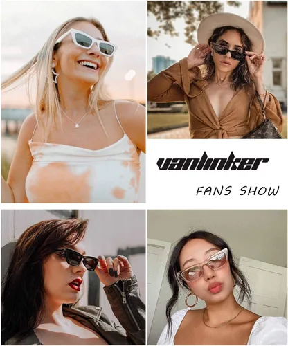 Miniatura 5 de VANLINKER Pequeños lentes de sol de ojo de gato para mujer estilo retro diminuto cuadrado sombra VL9555