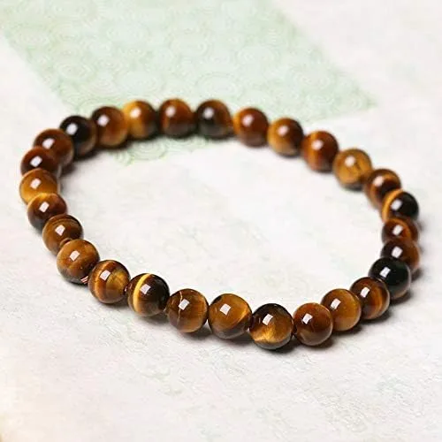 Miniatura 5 de HUYHOAT - Pulseras y brazalete de piedra natural 5A de ojo de tigre para mujeres y hombres, pulseras de cuentas de regalo, pulseras 7D3AI (0.630in)