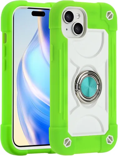 Miniatura 17 de MARKILL Funda compatible con iPhone 15 de 6.1 pulgadas con soporte integrado, [grado militar resistente de cuerpo completo] protección contra Rosa