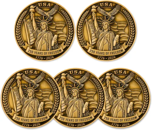 Miniatura 11 de Moneda conmemorativa de aleación de zinc del 250 aniversario de Estados Unidos - Estados Unidos de América Liberty & Courage 1776-2026