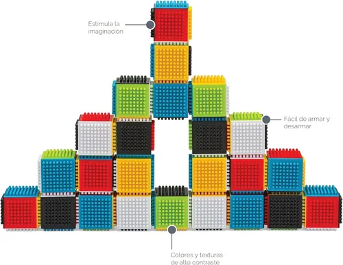 Miniatura 5 de Infantino, Bloques para presionar y fijar para el desarrollo sensorial