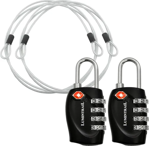 Lumintrail Cerraduras aprobadas por la TSA, cerraduras de equipaje de combinación de 4 dígitos aprobadas por la TSA, cerraduras de viaje para