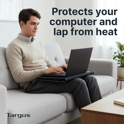 Miniatura 4 de Targus Alfombrilla de Enfriamiento para Regazo con Doble Ventilador de 17 Pulgadas - Almohadilla de Enfriamiento de Neopreno Suave para Laptop