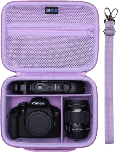 Miniatura 8 de Estuche Rígido para Canon EOS Rebel T7/R50/R6 Mark II/R100/R8/RP/R50 V/R5 Mark II/SL3/5D Mark IV/R10/R7/R5/90D/T6/T100 Cámaras, Lente, Trípode