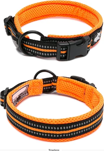 Miniatura 10 de Truelove TLC5011 - Collar para perro reflectante con hebilla Duraflex de alta calidad, cincha de nailon de alta calidad, sin estrangulamiento, Negro