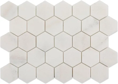 Miniatura 11 de Carrara - Mosaico de mármol blanco, pulido, mosaico de mármol blanco Carrara para cocina, baño, pared, suelo, ducha, 5 hojas, hexagonal de 2 pulgadas