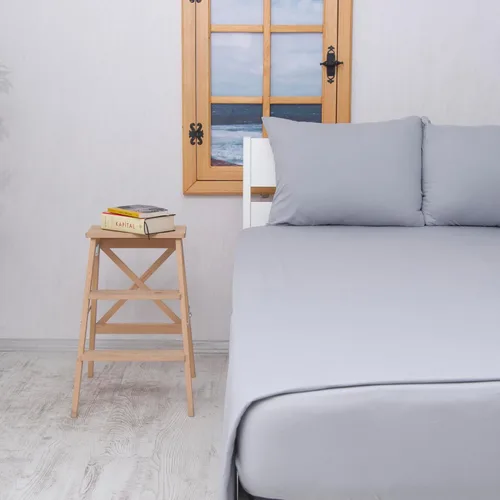 Juego de sábanas de cama 100% algodón con bolsillo profundo - Tejido jersey de camiseta - Extra suave - Fácil ajuste - Juego de 4 piezas con fundas