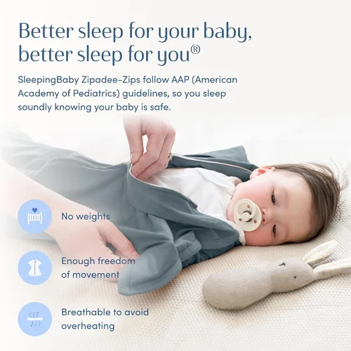 Miniatura 5 de SleepingBaby Zipadee-Zip - Paquete de 2 pañales de transición con diseño de estrella de mar para relajarse y dormir mejor, ideal para bebés Gris