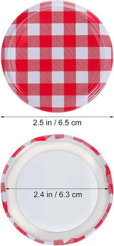 Miniatura 4 de Kichvoe Tapas para tarros de conserva, paquete de 40 tapas herméticas de 2.55 pulgadas para frascos de conserva, botellas de gelatina a prueba