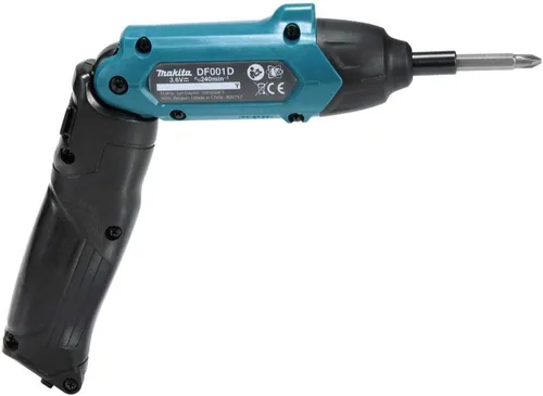Miniatura 10 de Makita DF001DW 3.6V taladro de iones de litio, kit de destornillador hexagonal de 1/4", verde azulado, 3.6V
