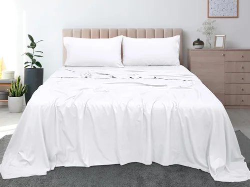 Miniatura 9 de Royale Linens Sábana Plana de 300 Hilos de Algodón Peinado de Fibra Larga 100% - Súper Suave - Sábanas Superiores - Sábana Plana Full se Vende por