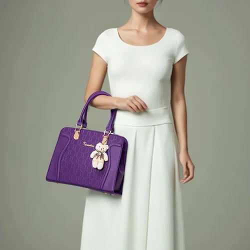 Miniatura 84 de Bolsos de mano de moda para mujer, bolsa de hombro, asa superior, bolsa de mano, juego de 4 piezas
