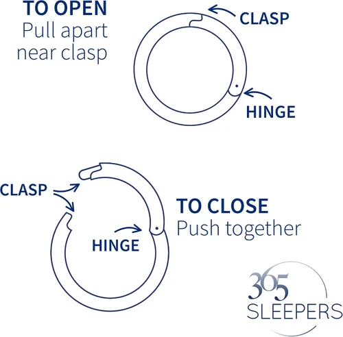 Miniatura 3 de 365 Sleepers - Piercing para el cuerpo de acero quirúrgico 316L, 20G, 18G, 16G, 14G, 12G, 10G, 8G, 6G, con sección abisagrado, se vende por unidad