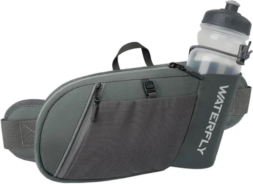 Miniatura 8 de WATERFLY Cangurera con soporte para botella de agua: Riñonera de senderismo con correa para mujeres y hombres, paquete de hidratación para la cadera