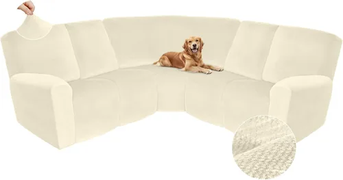 Miniatura 84 de Arfntevss Fundas de sofá seccional reclinable de terciopelo, Funda de sofá seccional de esquina para sofá reclinable, Funda elástica suave