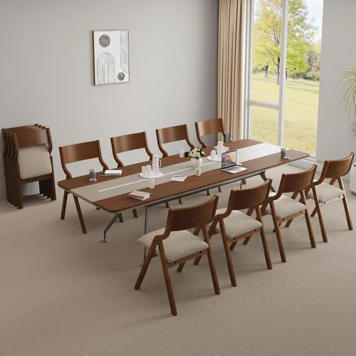 Miniatura 8 de Ball & Cast Sillas modernas plegables tapizadas para cocina y comedor, juego de 2, nogal Nuez+gris pardo1