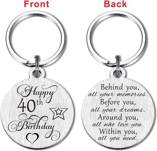 Miniatura 2 de Laluminter Llavero de regalo de feliz cumpleaños, regalos para niñas, mujeres, niños, hombres, grabado de doble cara