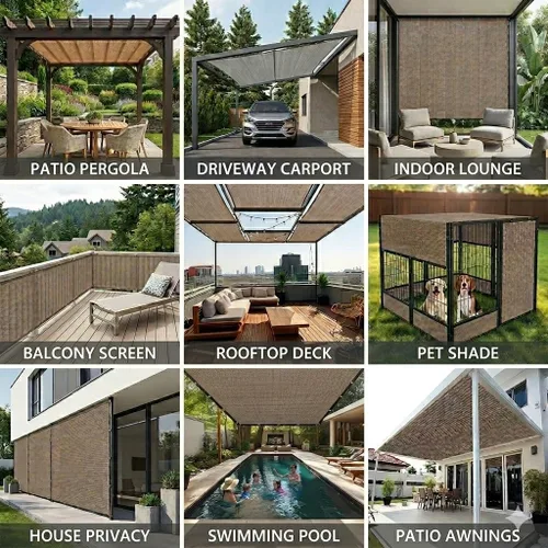 Miniatura 6 de EMERIT - Tela de Sombra 90% para Sol, Pantalla de Privacidad, Cubierta de Sombra para Patio, Jardín, Pérgola, Toldo con Ojales (Mocha, 8 x 12 pies)