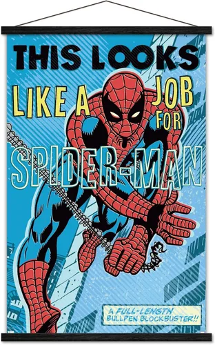 Miniatura 8 de Trends International Marvel Comics Spider-Man - Póster de pared con marco magnético con texto en inglés «Looks Like A Job»