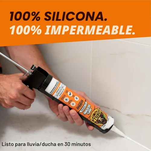 Miniatura 5 de Gorilla Sellador de silicona impermeable para calafatear y sellar, cartucho de 10 onzas (paquete de 1), sellador de calafateo blanco para cocina