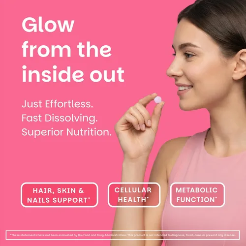 Miniatura 2 de EZ Melts Biotin, vitaminas solubles, 5 000 mcg, cero azúcar, sabor natural a fresa, libre de organismos genéticamente modificados, pastillas
