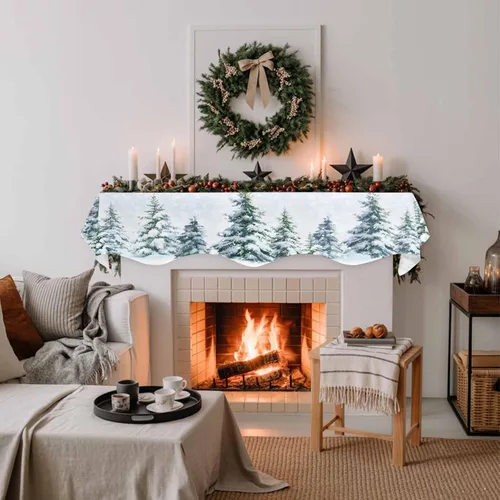 Miniatura 3 de Funda de bufanda de chimenea de Navidad, mantel superior, bufanda para Navidad, Halloween, Acción de Gracias, otoño, decoración de interiores