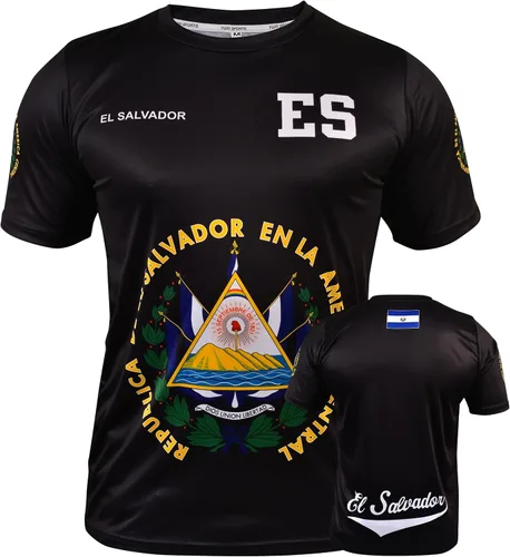 Miniatura 6 de Fury Camiseta de fútbol El Salvador - Camisa unisex blanca y negra para todos los salvadoreños