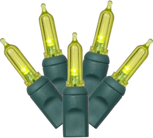 Vickerman El juego de luces X6G7533 cuenta con 50 luces LED en cable verde con espacio de bombillas de 6 pulgadas, 25 pies, color lima