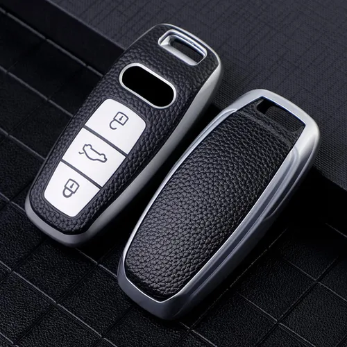 Miniatura 5 de Funda de cuero TPU para llave remota de coche, compatible con Audi A3 A6 A7 A8 A6L A8L E-tron Q5 Q7 Q8 C8 D5 Protector Holder Accesorios