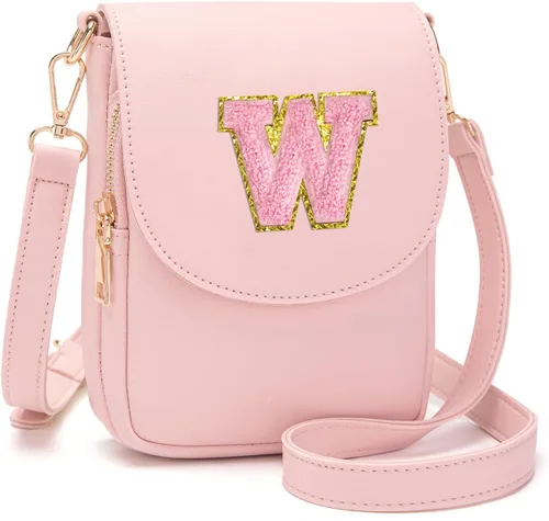 Miniatura 100 de Viverte Bolso Cruzado para Niñas Adolescentes Pequeñas, Bolso Inicial para Celular, Pequeña Cartera para Niños Pequeños, Bolso de Cuero con Tres