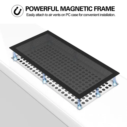 Miniatura 3 de MoKo Filtro de polvo de 4.724 x 9.449 in para ventilador de computadora, paquete de 2, marco magnético, ventilador de PC, malla contra polvo, filtro
