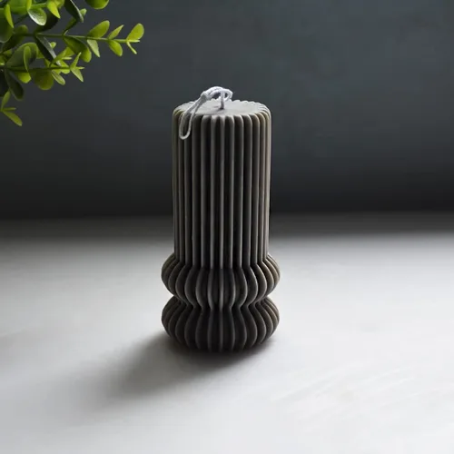 Miniatura 2 de Moldes Estéticos de Pilar Rayado, Molde de Vela de Pilar Alto Cilíndrico, Molde de Silicona Rayado Decorativo Geométrico Abstracto con Nervaduras