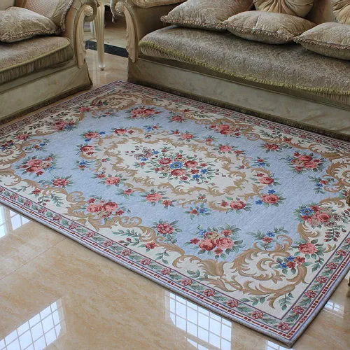 Miniatura 2 de Ukeler - Alfombra rústica con diseño floral para sala, dormitorio, comedor, Country rústico, Azul (luxury blue)
