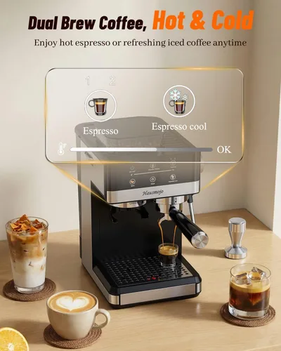 Miniatura 7 de Máquina de café expreso con molinillo y espumador de leche, 20 bar Features 20 grind settings, 61oz removable tank, 20-bar pump & steam frother