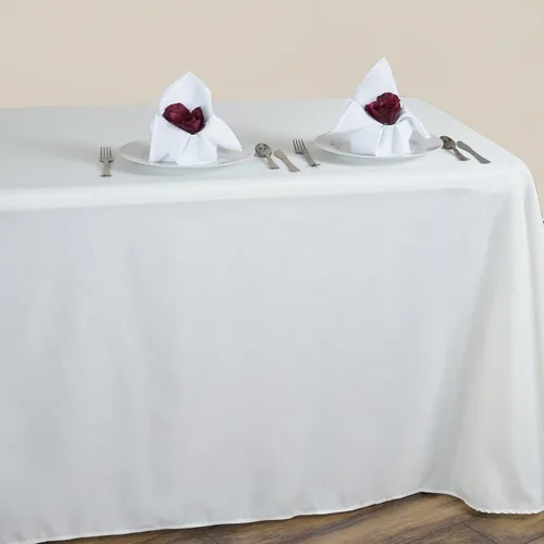Miniatura 7 de Tableclothsfactory Manteles rectangulares de poliéster de esquina redonda 90 "x 132" - Negro