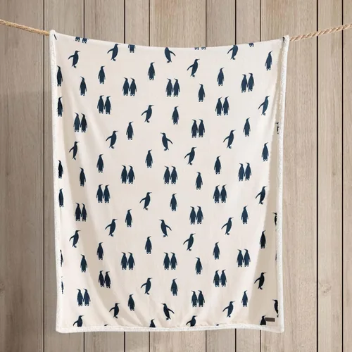 Miniatura 5 de Eddie Bauer - Manta de forro polar cepillado y ropa de cama Sherpa de felpa, manta para sofá y cama (azul pingüino emperador, 50 x 60 pulgadas)