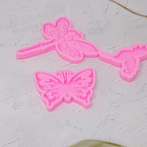 Miniatura 4 de Honbay 3 moldes de silicona en forma de mariposa colibrí y libélula, para manualidades y decoración (3 estilos)