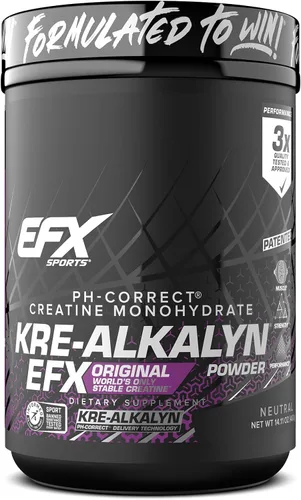 EFX Sports Kre-Alkalyn EFX Powder | Suplemento en polvo de monohidrato de creatina con pH correcto | Fuerza, crecimiento muscular y rendimiento |