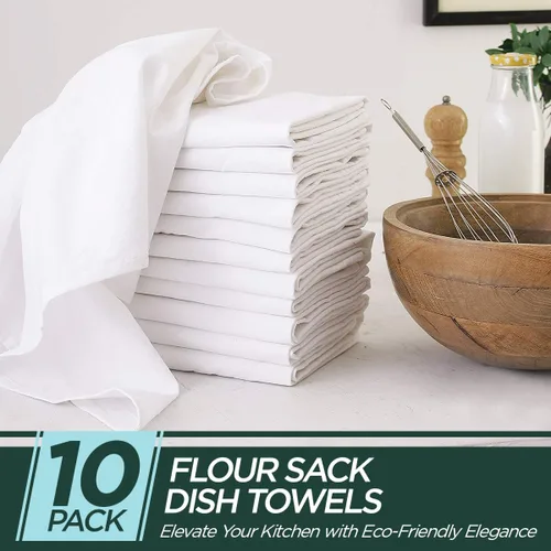 Miniatura 2 de Toallas de cocina de saco de harina Toalla en algodón orgánico en blanco Toalla de té para manualidades y bordado Toalla plana gruesa